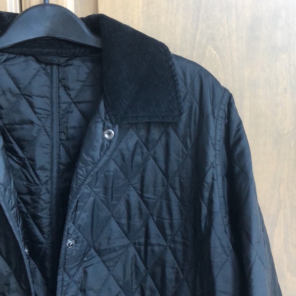 New Barbour Shaped Liddesdale corduroy collar patch pocket quilted puffer jacket - Picture 8 of 15